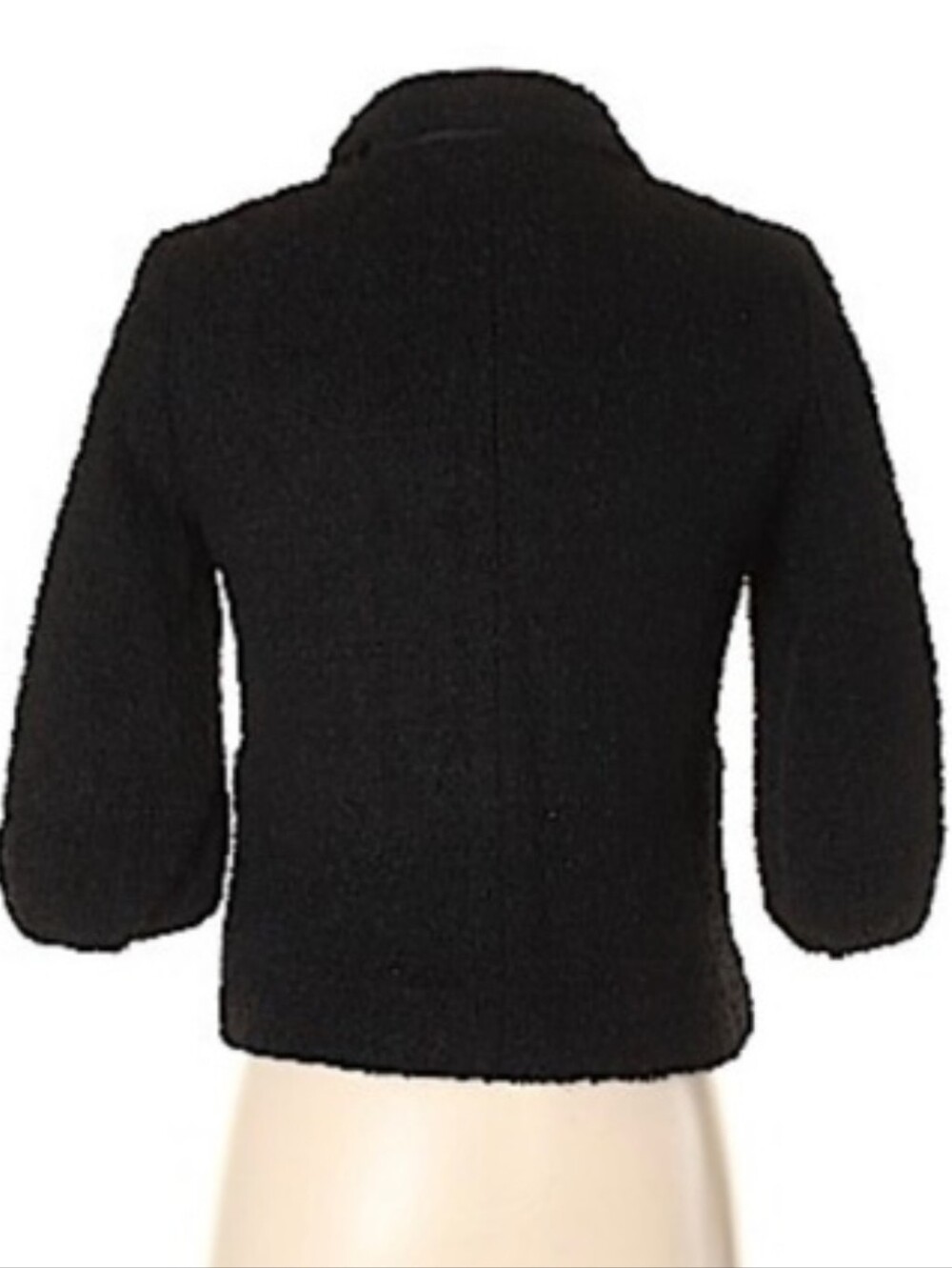 Y2K Black J.Crew Bouclé Wool Blend Jacket 3/4 Sleeve Style #89263 2007 Holliday - Picture 3 of 8